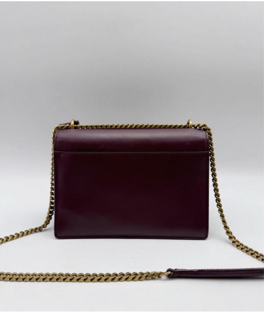 SAINT LAURENT Бордовая кожаная сумка через плечо, фото 3