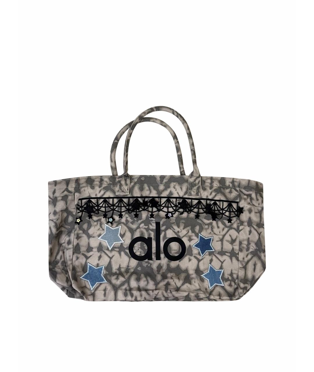 ALO YOGA Серая хлопковая сумка тоут, фото 1