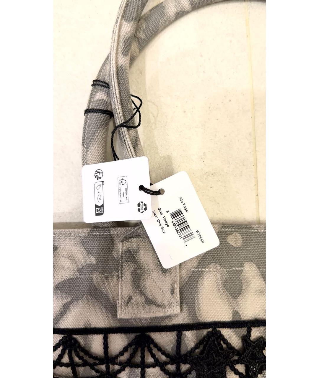 ALO YOGA Серая хлопковая сумка тоут, фото 7