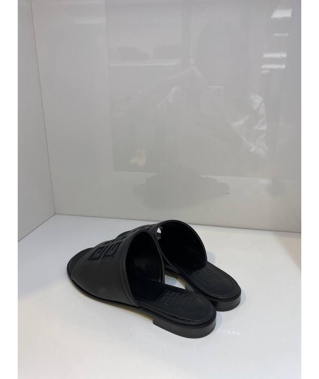 GIVENCHY Черные кожаные шлепанцы, фото 3