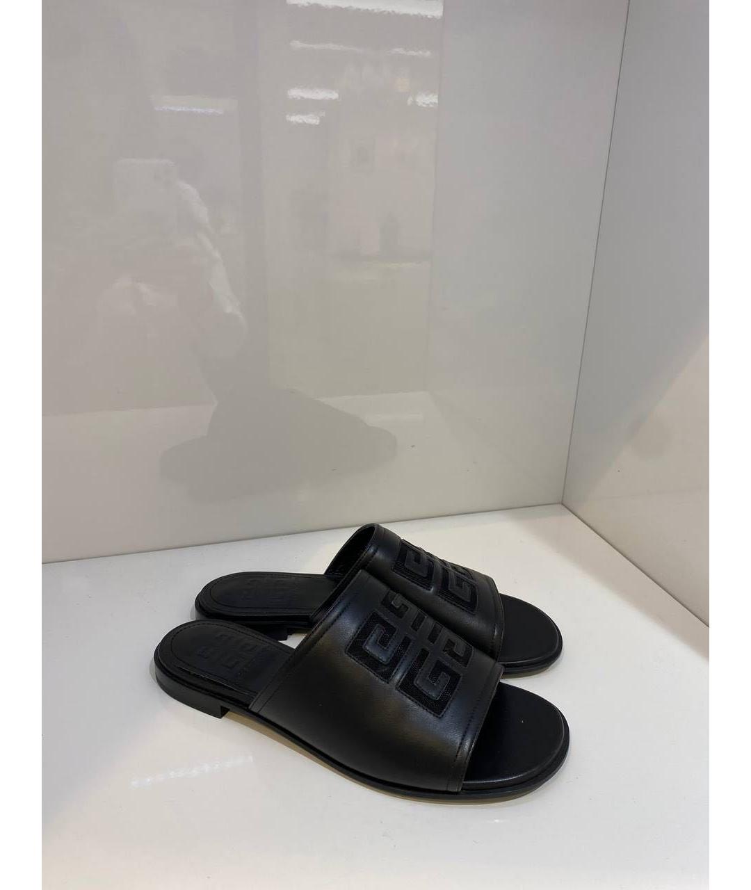 GIVENCHY Черные кожаные шлепанцы, фото 4