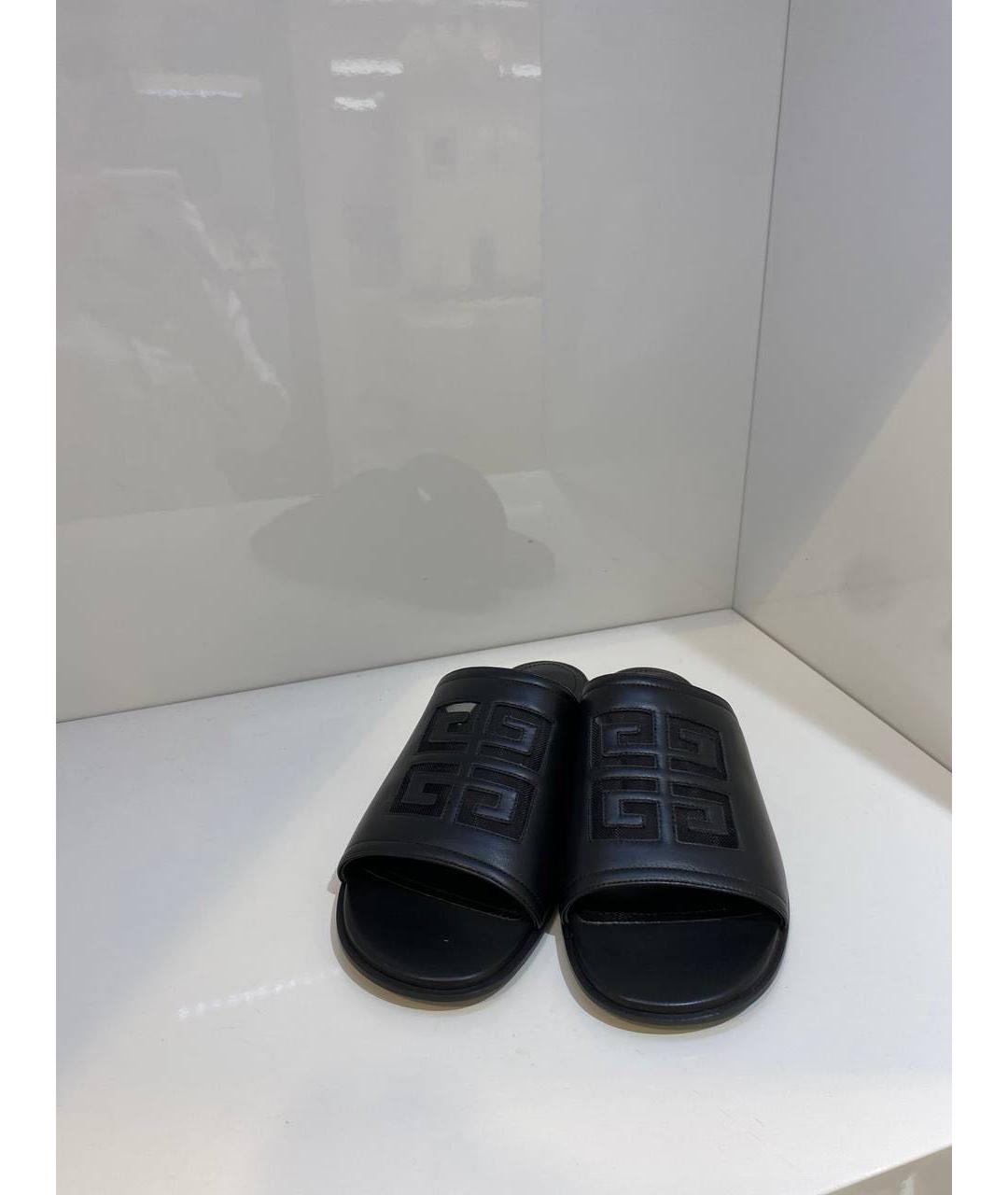 GIVENCHY Черные кожаные шлепанцы, фото 2