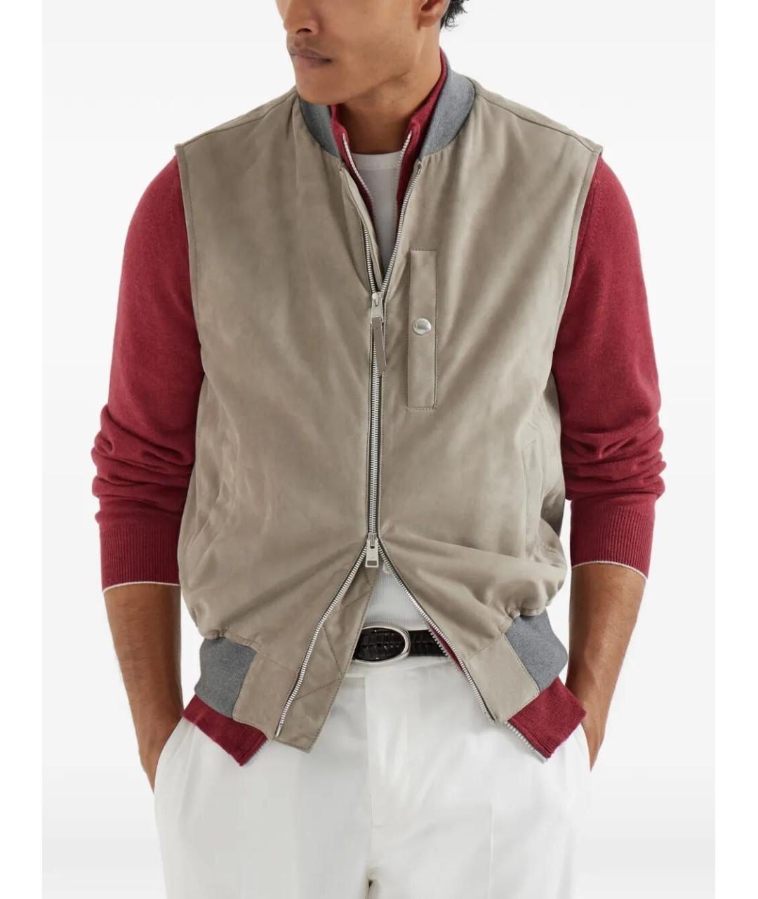 BRUNELLO CUCINELLI Мульти кожаный жилет, фото 4