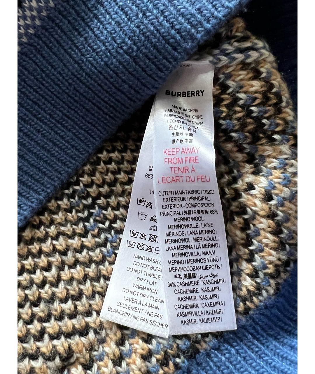 BURBERRY Синий шерстяной джемпер / свитер, фото 6