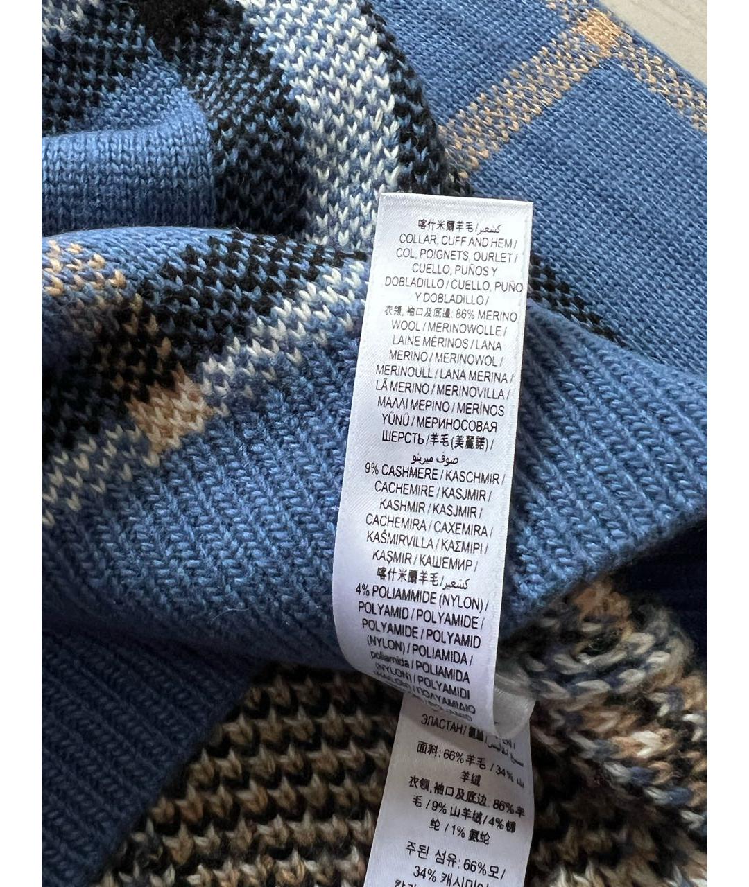 BURBERRY Синий шерстяной джемпер / свитер, фото 7