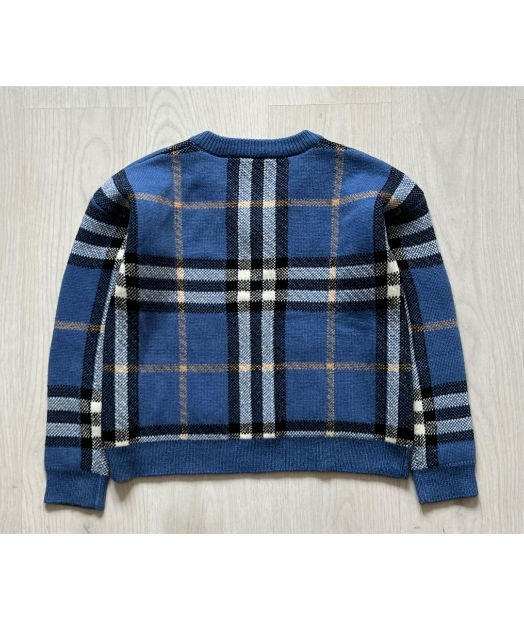 BURBERRY Синий шерстяной джемпер / свитер, фото 2