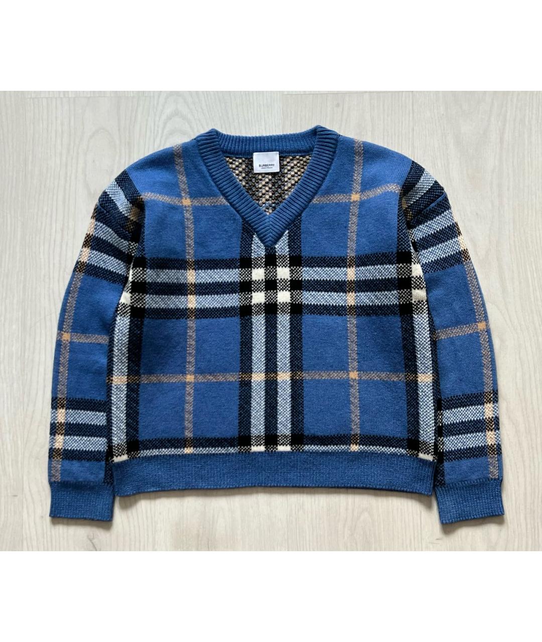 BURBERRY Синий шерстяной джемпер / свитер, фото 8