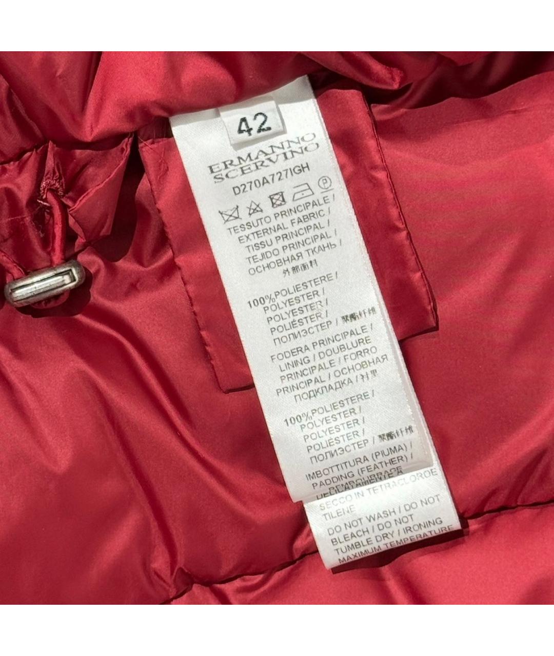 ERMANNO SCERVINO Бордовый полиэстеровый пуховик, фото 4