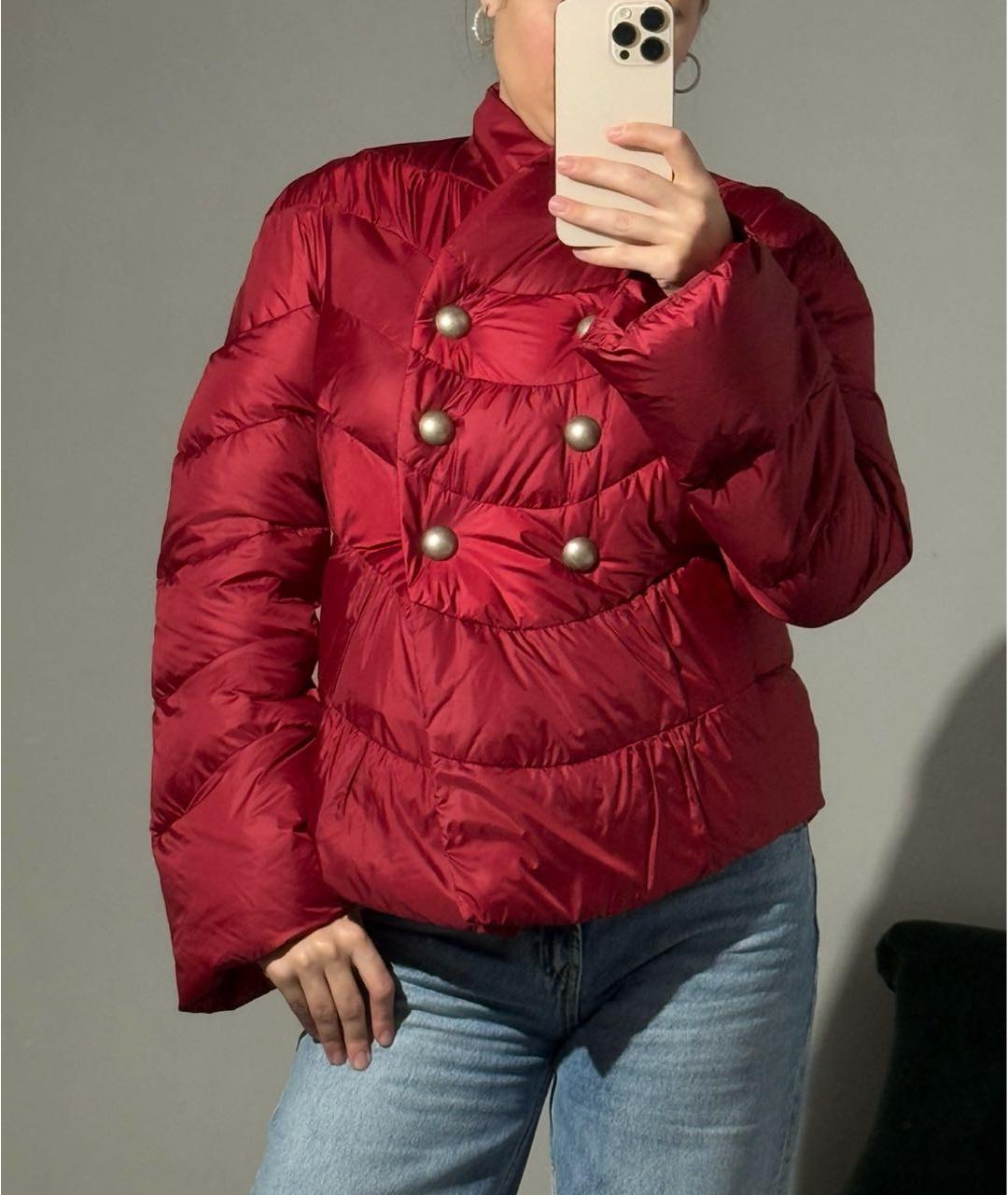 ERMANNO SCERVINO Бордовый полиэстеровый пуховик, фото 5