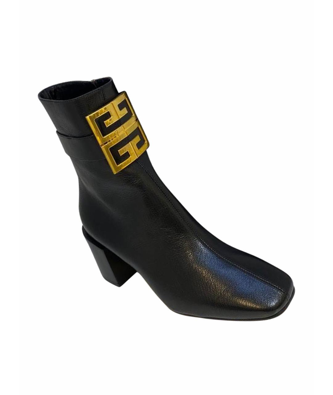 GIVENCHY Черные кожаные ботильоны, фото 1