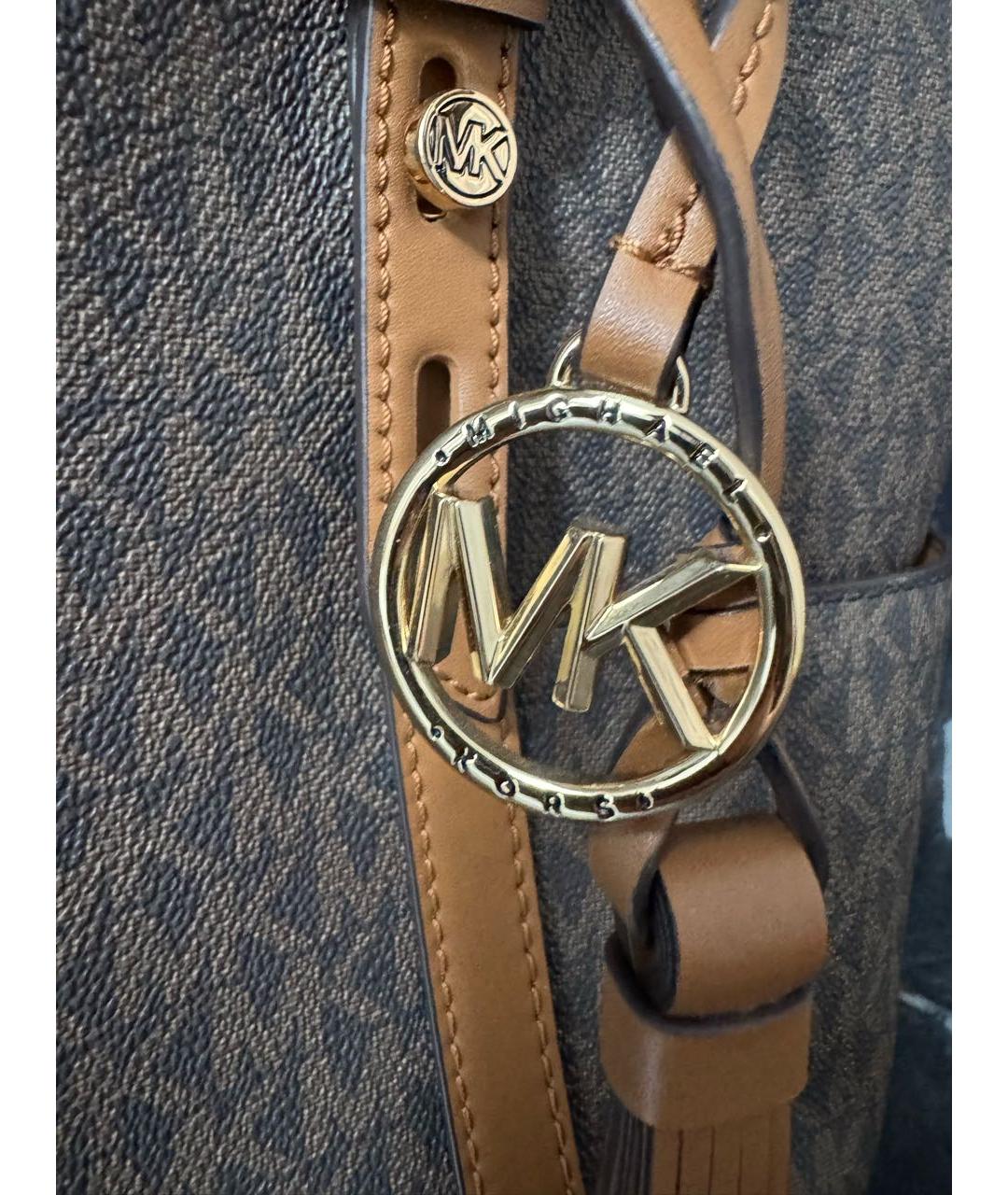 MICHAEL KORS Коричневая кожаная сумка с короткими ручками, фото 8
