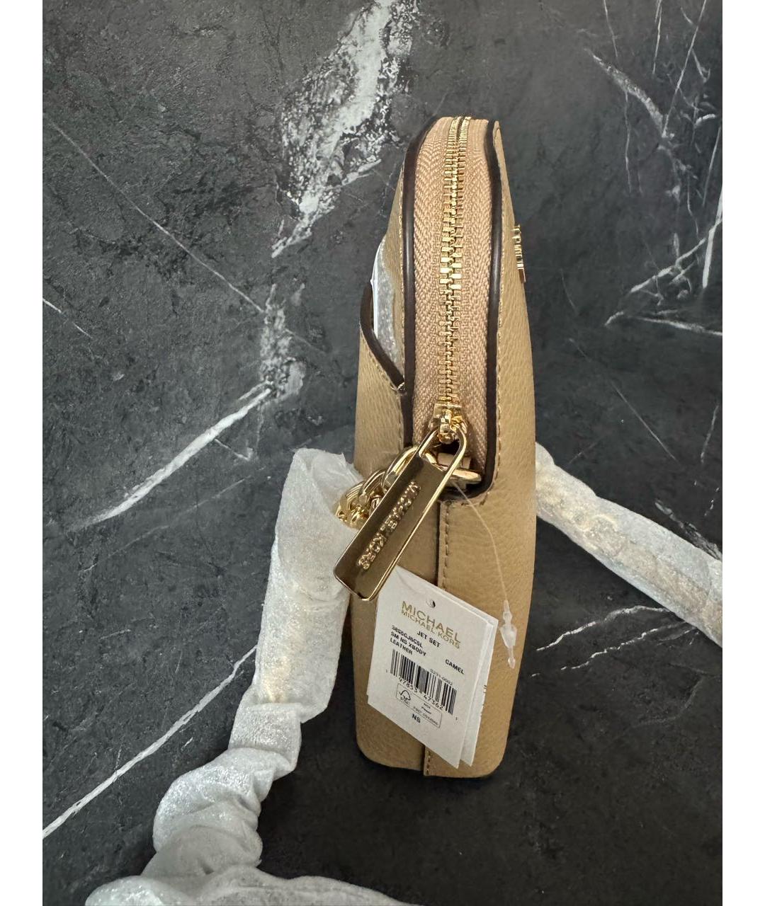 MICHAEL KORS Бежевая кожаная сумка тоут, фото 2