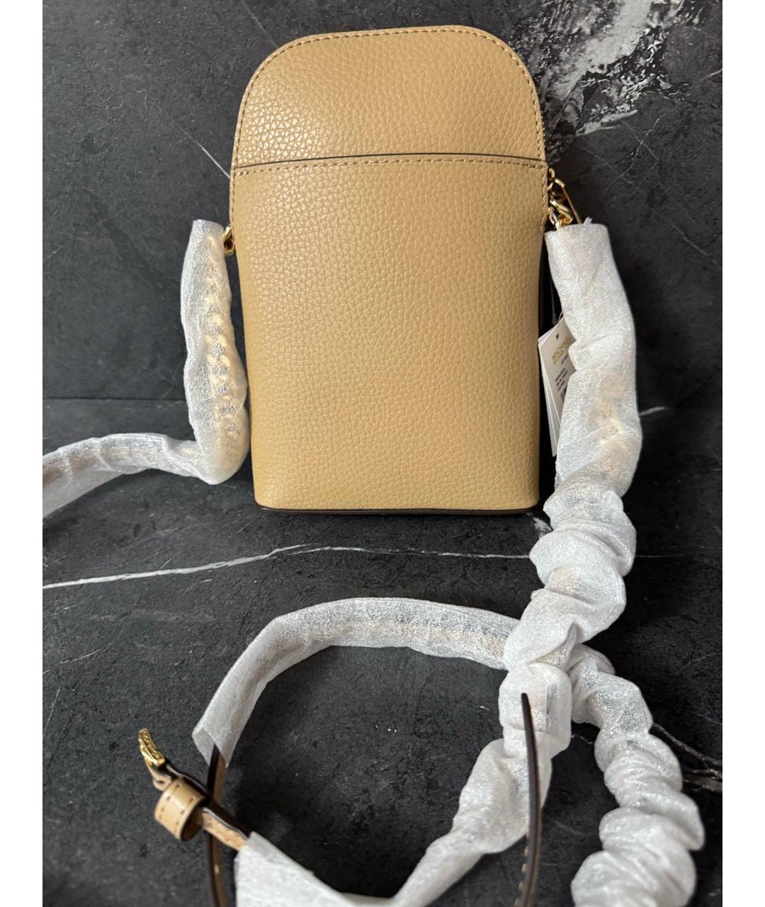 MICHAEL KORS Бежевая кожаная сумка тоут, фото 3