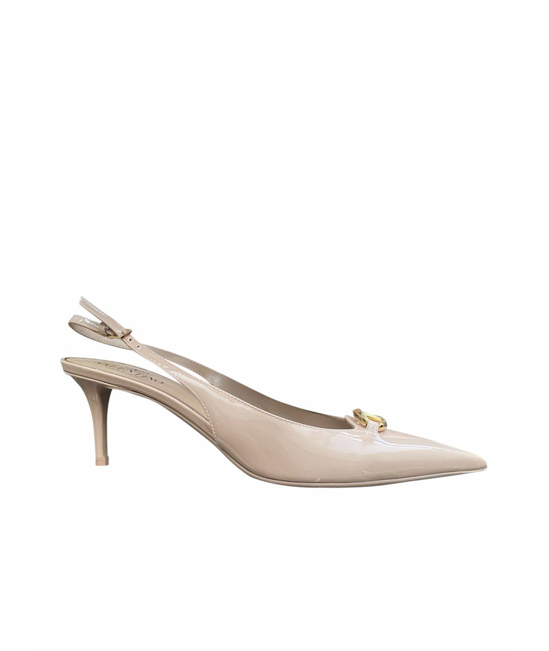 VALENTINO Бежевые туфли из лакированной кожи, фото 1