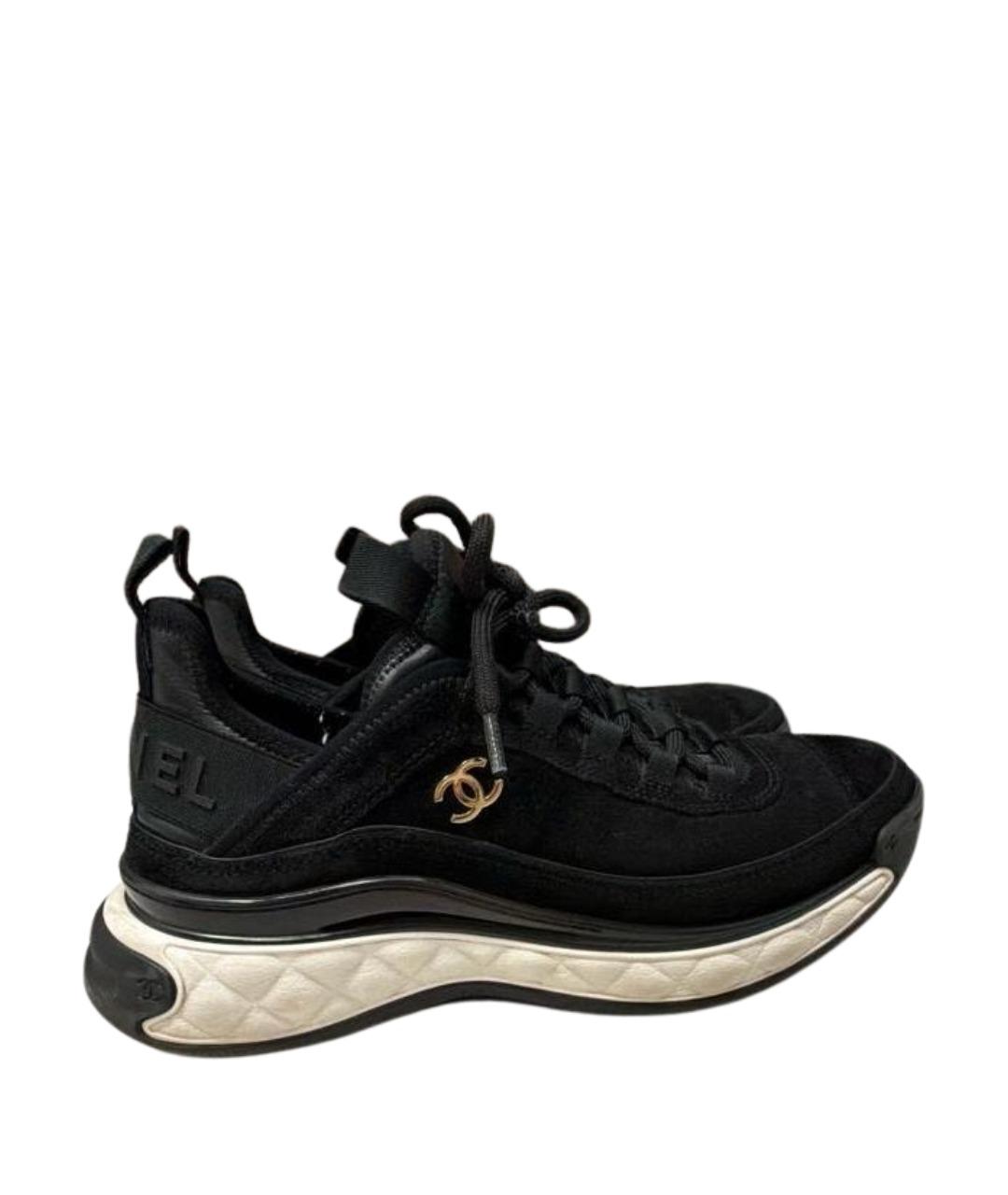 CHANEL Черные замшевые кроссовки, фото 1