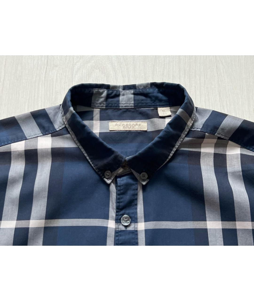 BURBERRY Синяя хлопковая кэжуал рубашка, фото 5
