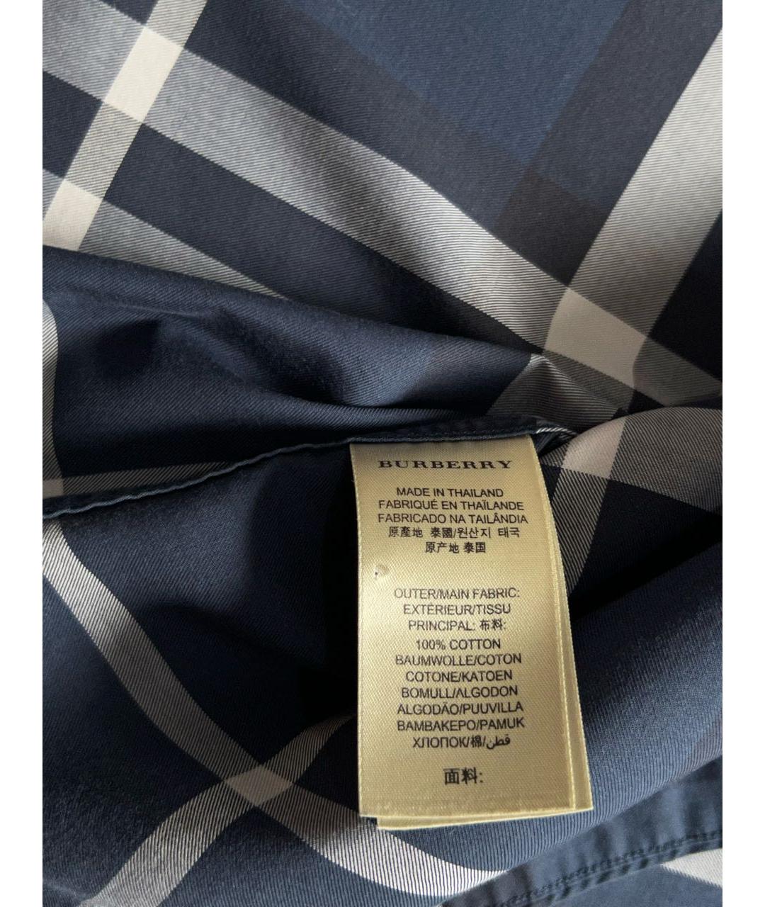 BURBERRY Синяя хлопковая кэжуал рубашка, фото 7