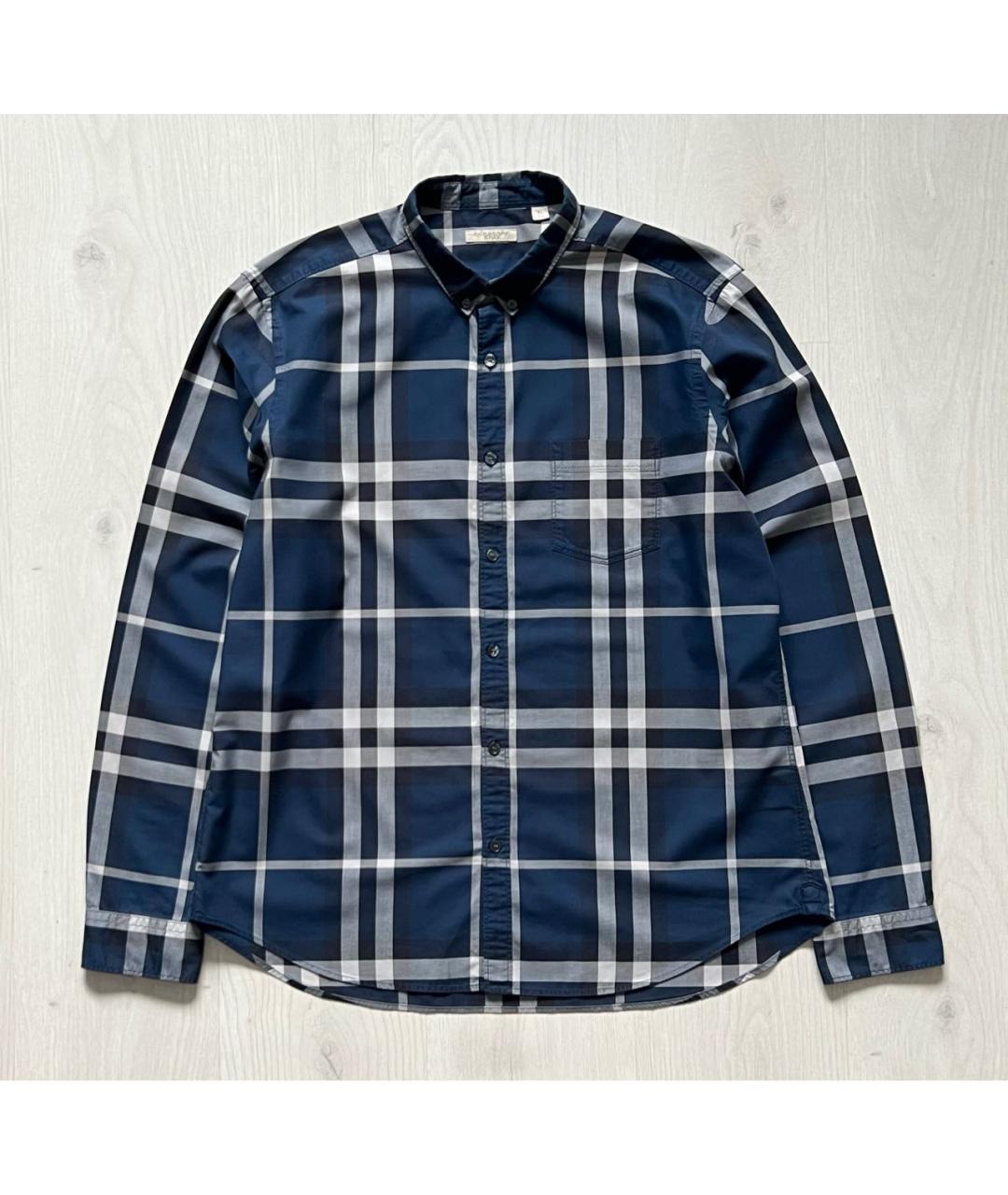 BURBERRY Синяя хлопковая кэжуал рубашка, фото 8