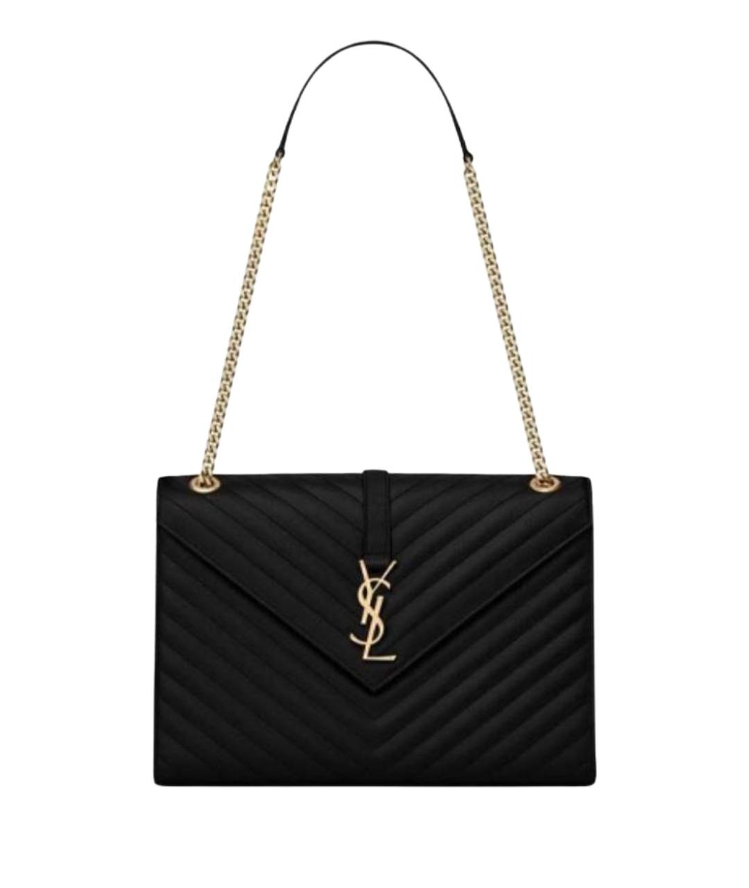 SAINT LAURENT Черная кожаная сумка через плечо, фото 1