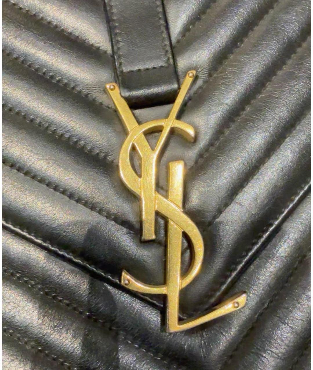 SAINT LAURENT Черная кожаная сумка через плечо, фото 3