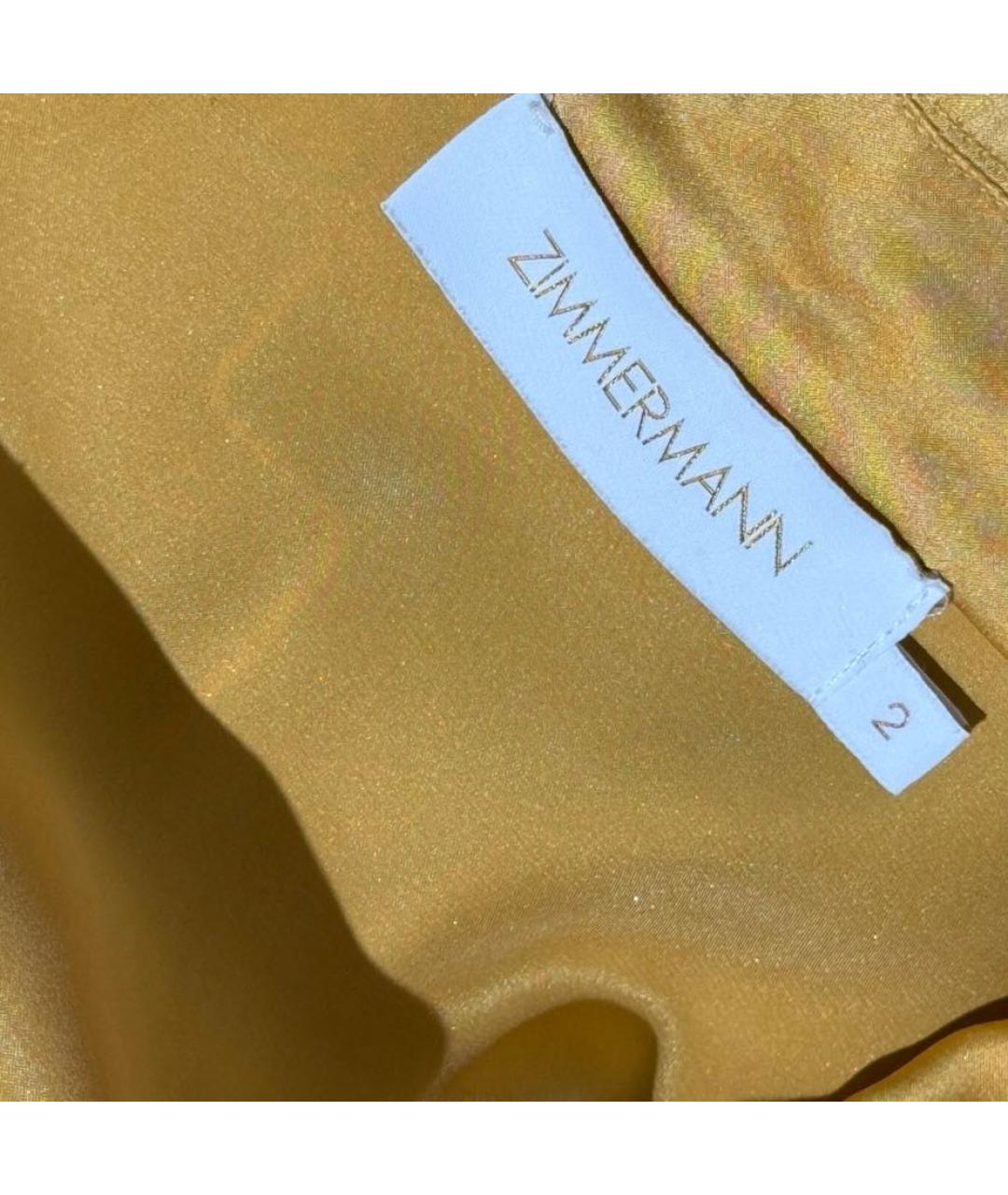 ZIMMERMANN Желтое шелковое платье, фото 4