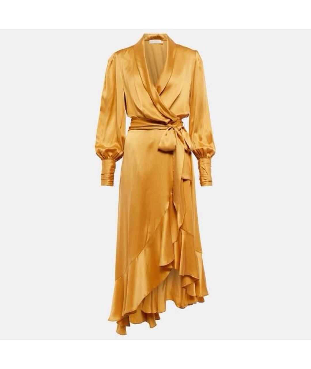 ZIMMERMANN Желтое шелковое платье, фото 2