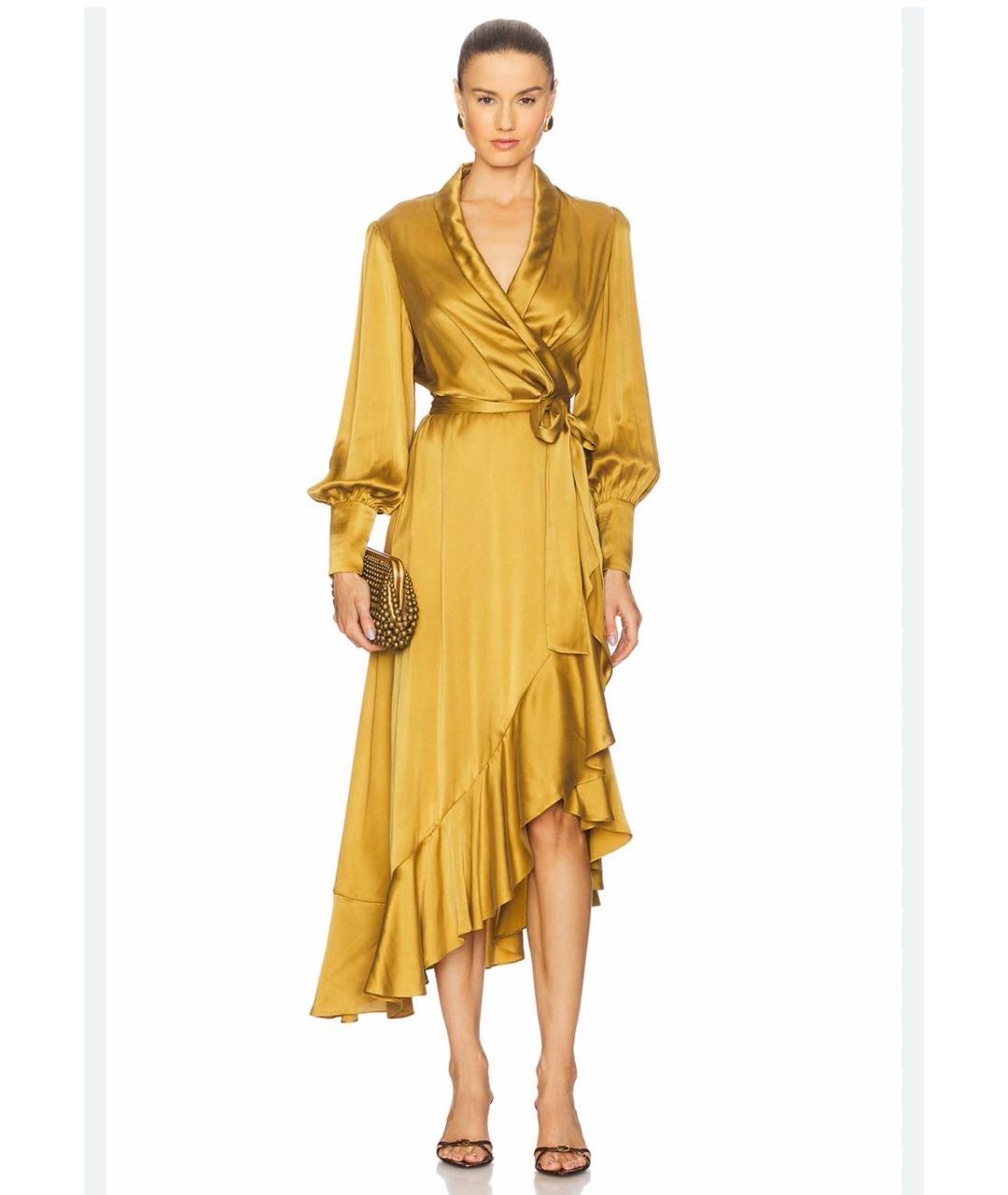 ZIMMERMANN Желтое шелковое платье, фото 6