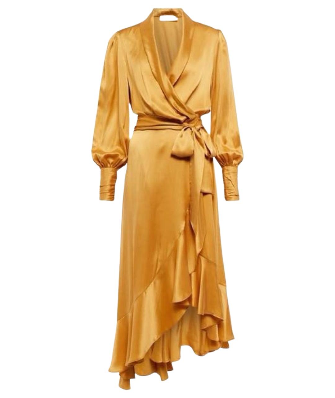 ZIMMERMANN Желтое шелковое платье, фото 1