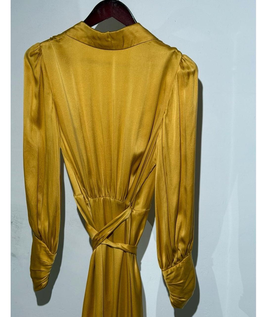 ZIMMERMANN Желтое шелковое платье, фото 3