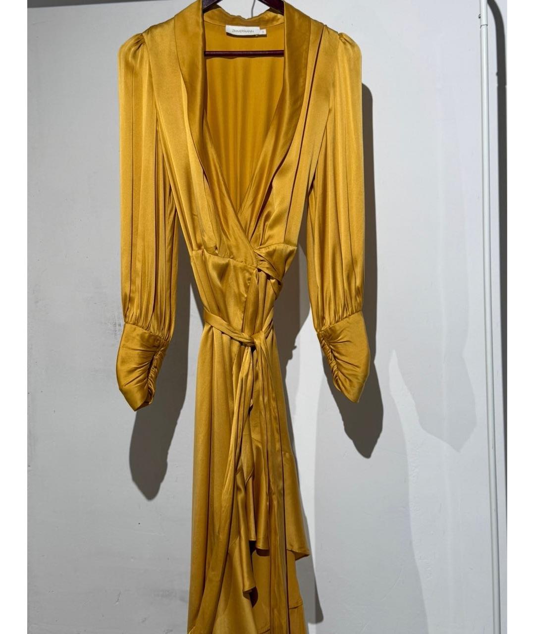 ZIMMERMANN Желтое шелковое платье, фото 8