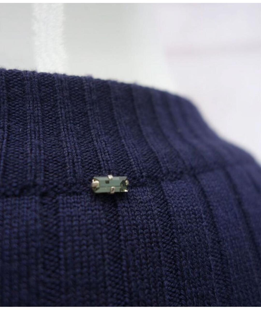 SPORTMAX Темно-синее шерстяное платье, фото 7