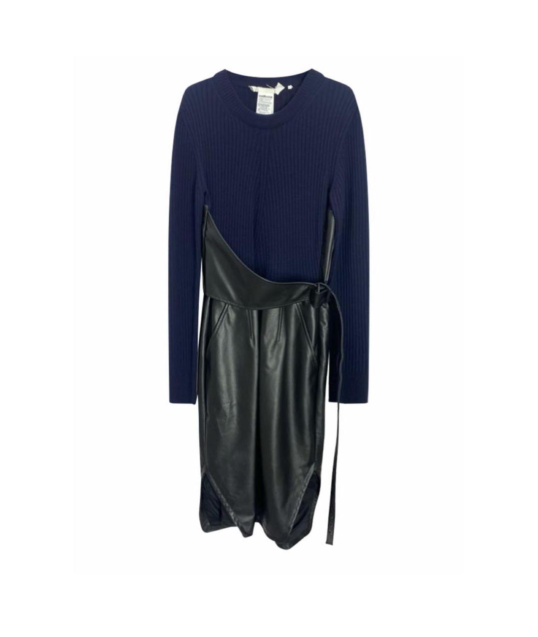 SPORTMAX Темно-синее шерстяное платье, фото 9