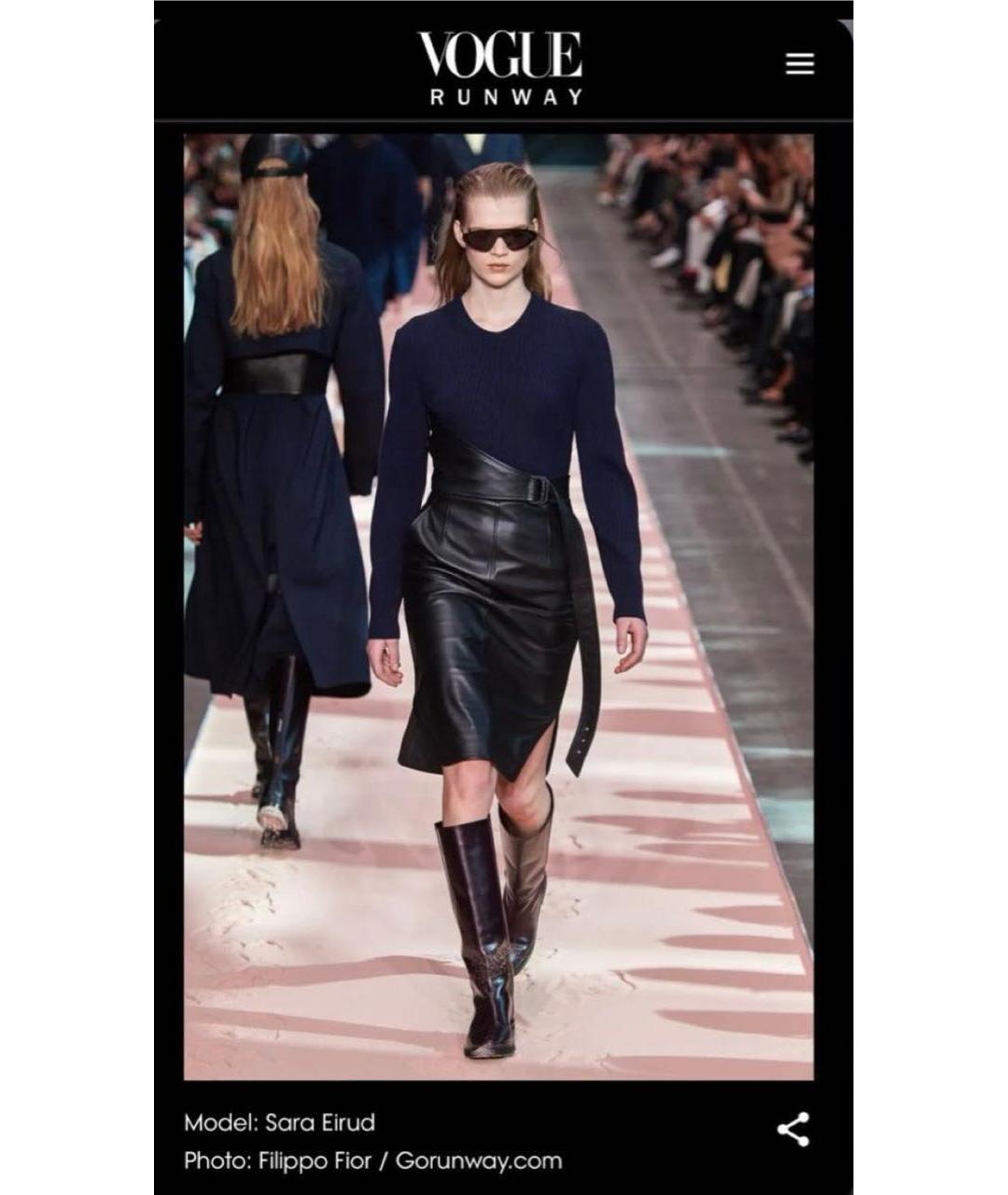 SPORTMAX Темно-синее шерстяное платье, фото 4