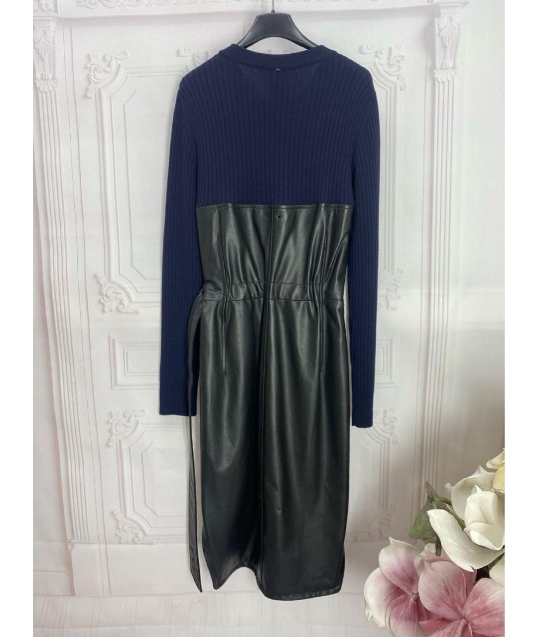 SPORTMAX Темно-синее шерстяное платье, фото 2