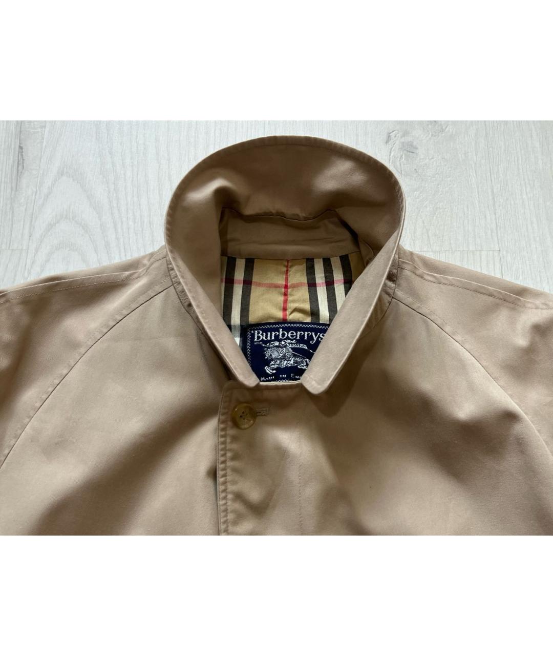 BURBERRY Бежевый полиэстеровый тренч / плащ, фото 8