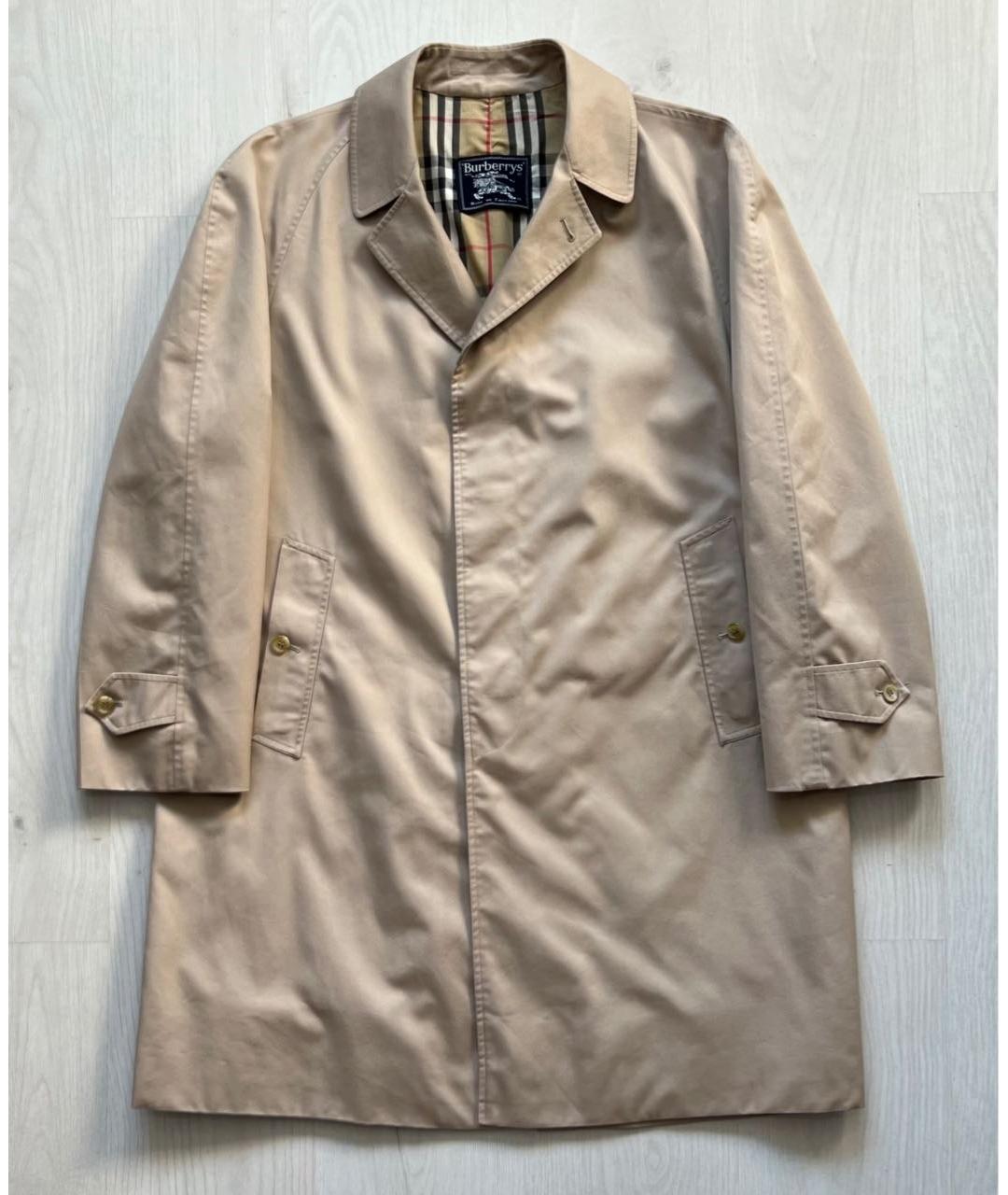 BURBERRY Бежевый полиэстеровый тренч / плащ, фото 2