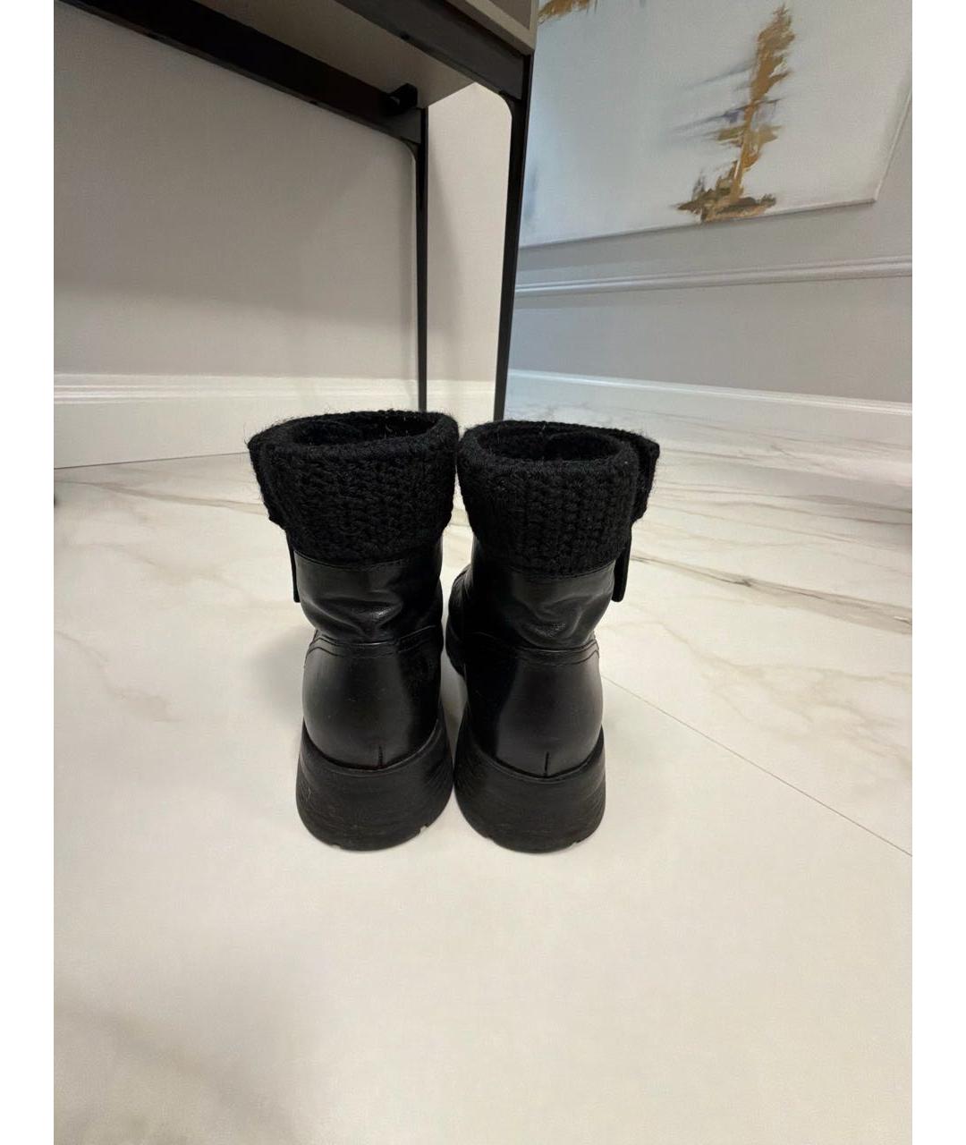 CHANEL Черные кожаные ботинки, фото 4