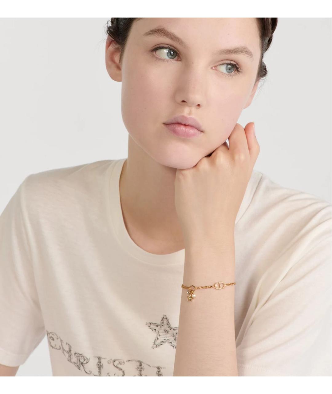 CHRISTIAN DIOR Золотой металлический браслет, фото 2