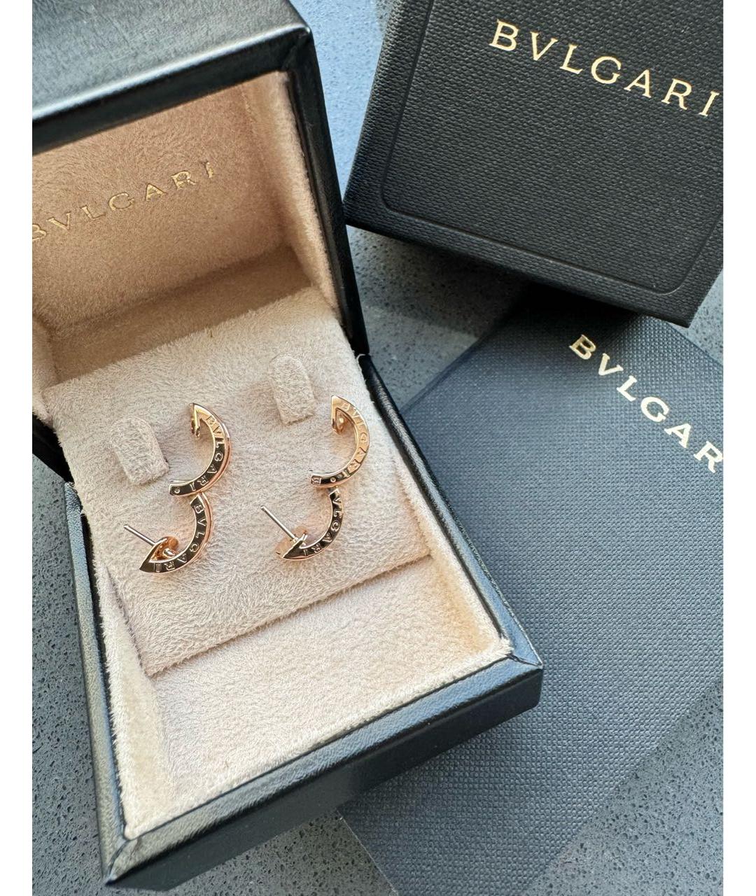 BVLGARI Золотые серьги из розового золота, фото 6