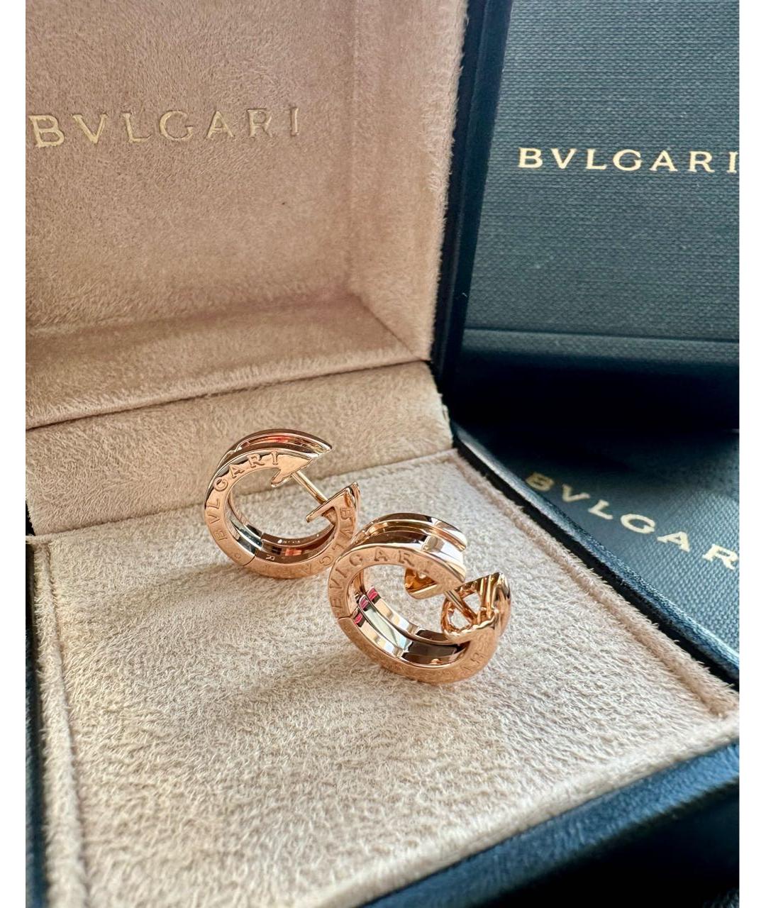 BVLGARI Золотые серьги из розового золота, фото 3