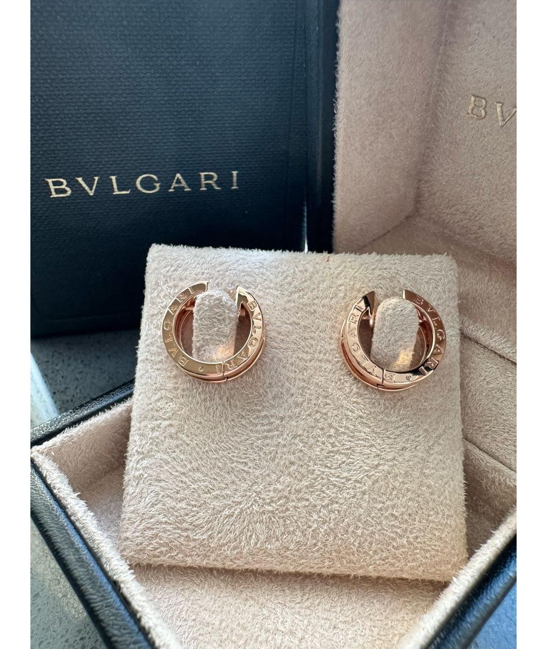 BVLGARI Золотые серьги из розового золота, фото 4
