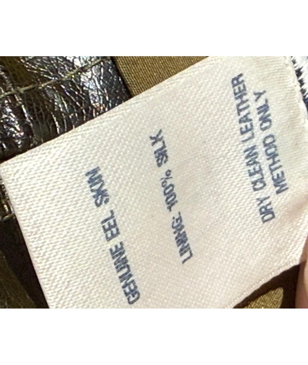 OSCAR DE LA RENTA Хаки кожаная куртка, фото 7