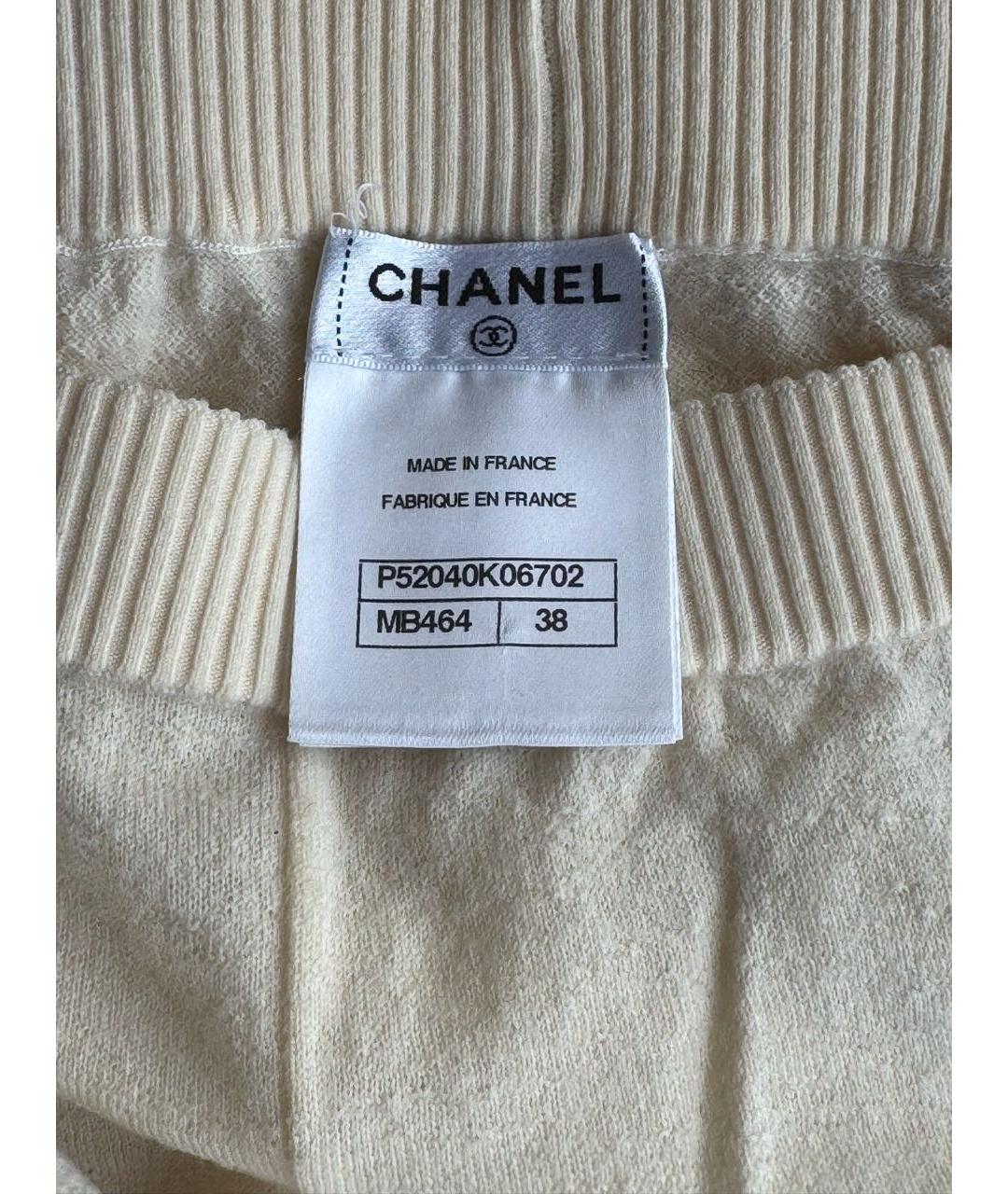 CHANEL Бежевые шерстяные леггинсы и велосипедки, фото 6