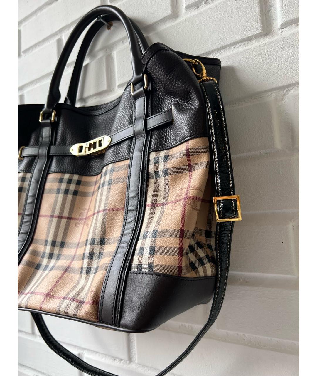 BURBERRY Коричневая кожаная сумка с короткими ручками, фото 4