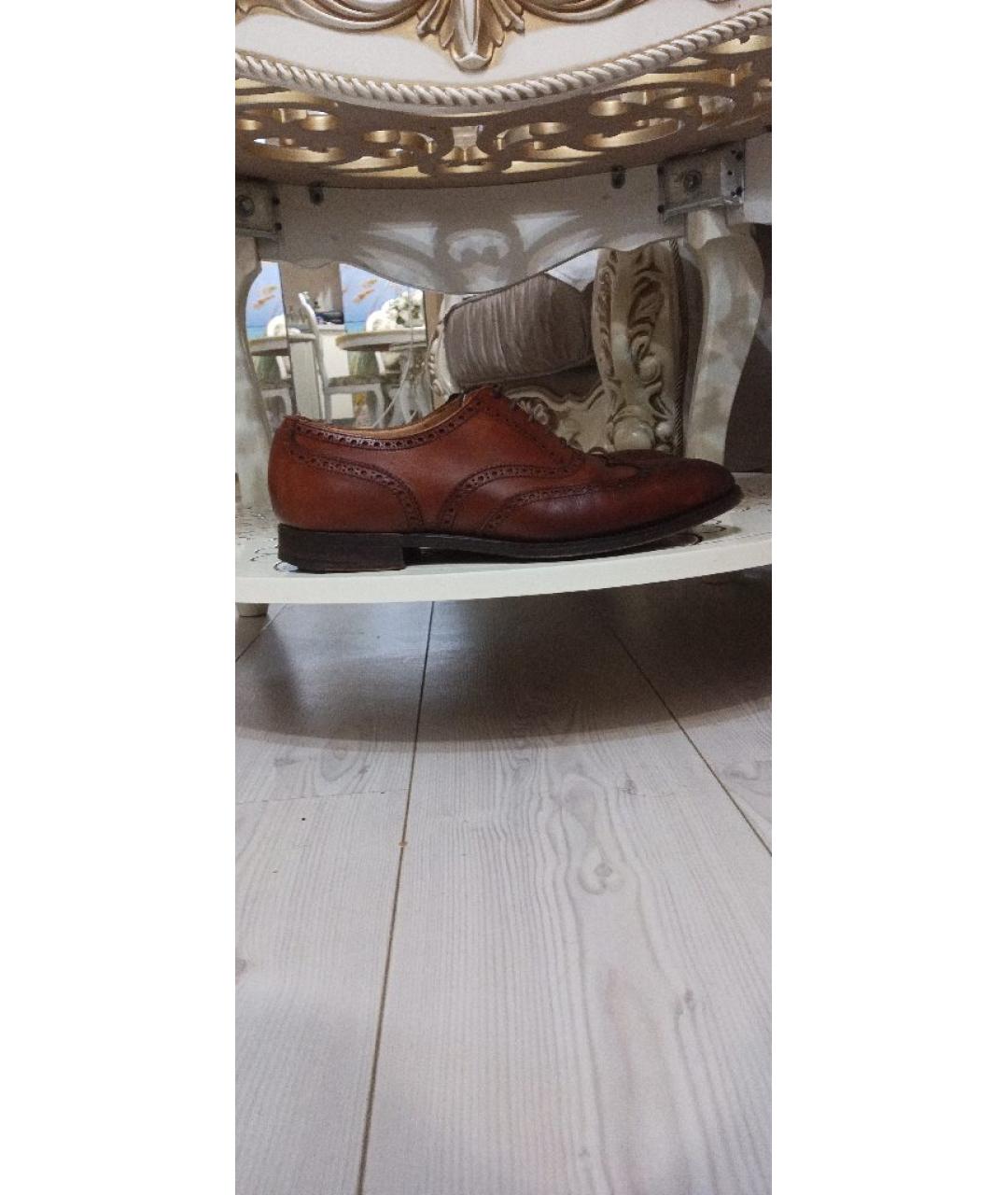 CROCKETT&JONES Коричневые кожаные туфли, фото 7