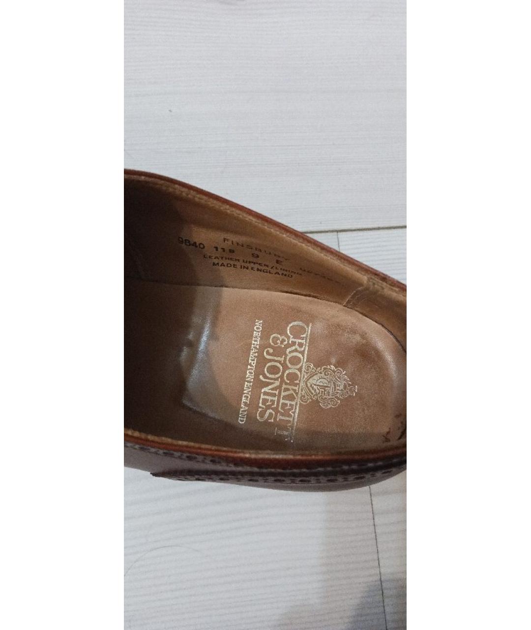 CROCKETT&JONES Коричневые кожаные туфли, фото 5