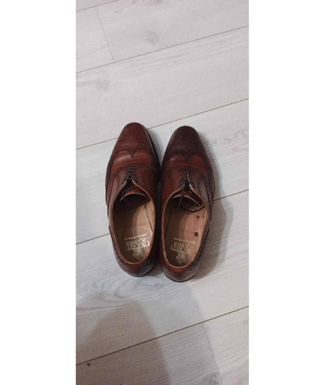 CROCKETT&JONES Коричневые кожаные туфли, фото 3