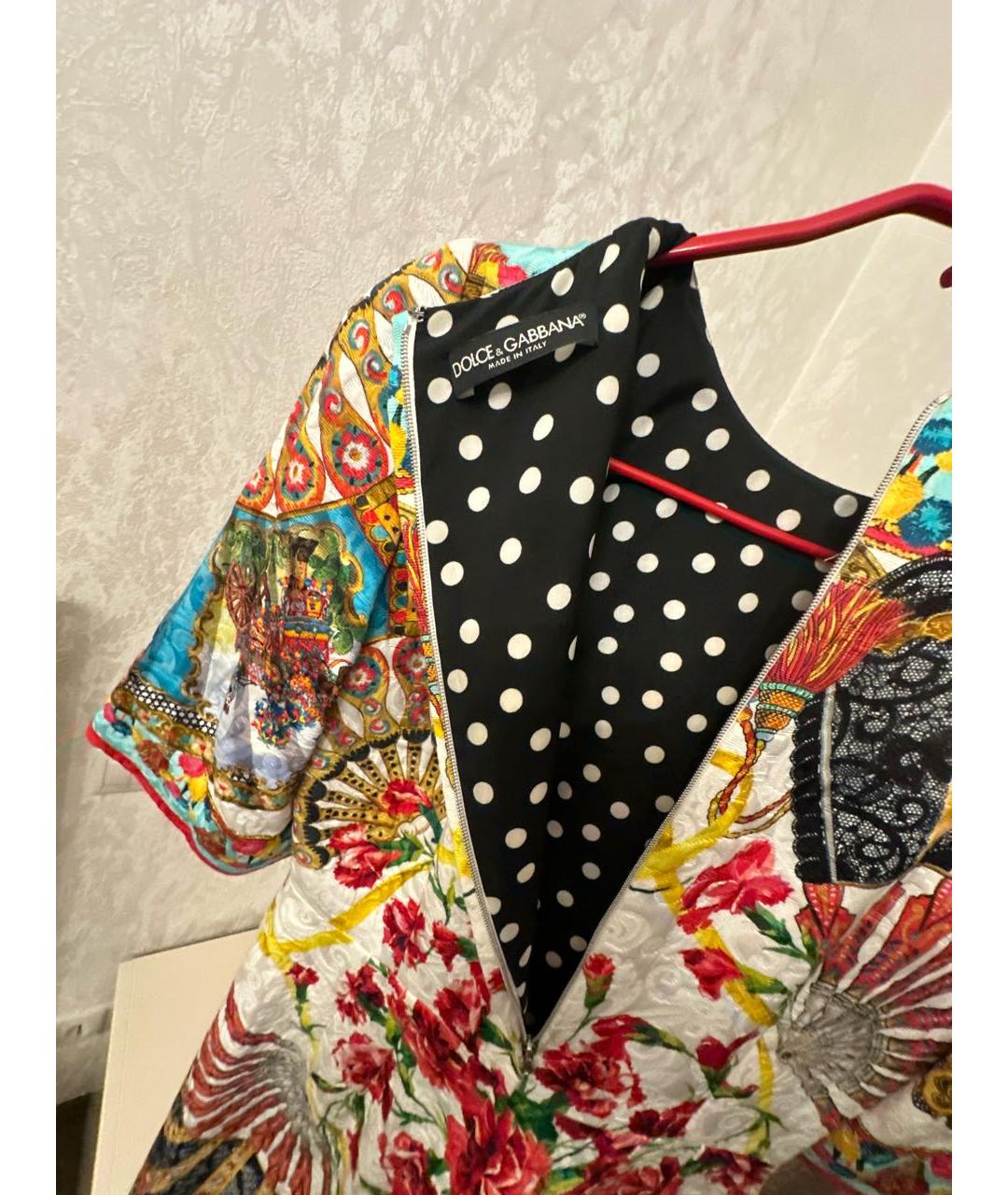 DOLCE&GABBANA Мульти вискозное коктейльное платье, фото 3