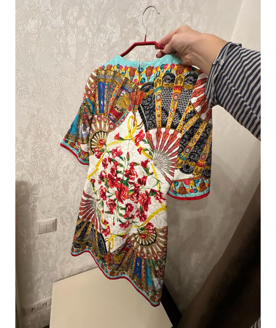 DOLCE&GABBANA Мульти вискозное коктейльное платье, фото 2