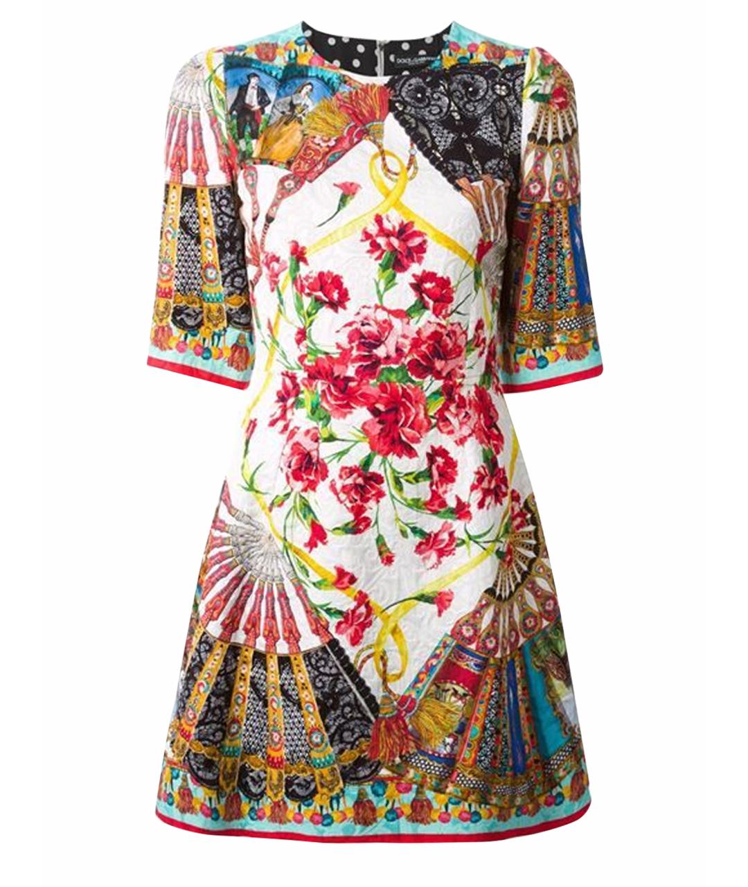 DOLCE&GABBANA Мульти вискозное коктейльное платье, фото 1